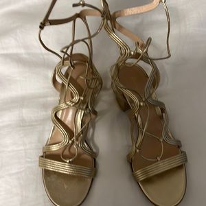 Gianvito Rossi Gold Wraparound Sandals
